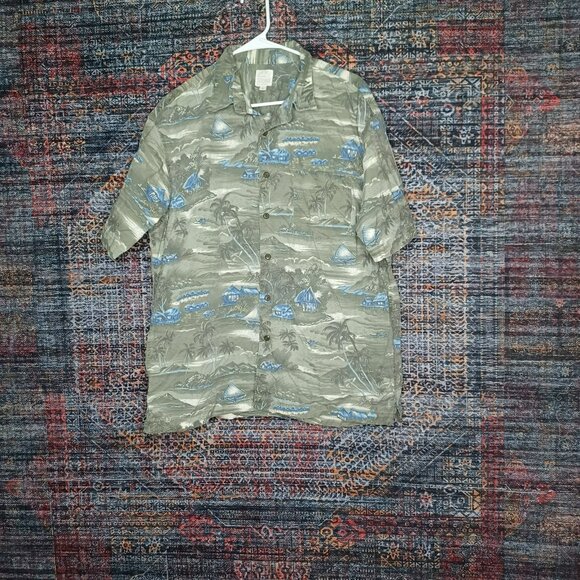 J.CREW Other - JCREW mens colorful tiki palm sailing nautical island Hawaiian shirt L EUC
